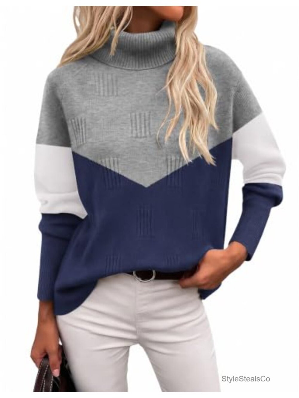 Ekouaer Women's Turtleneck Sweater Long Sleeve Knitted Pullover Fall Winter